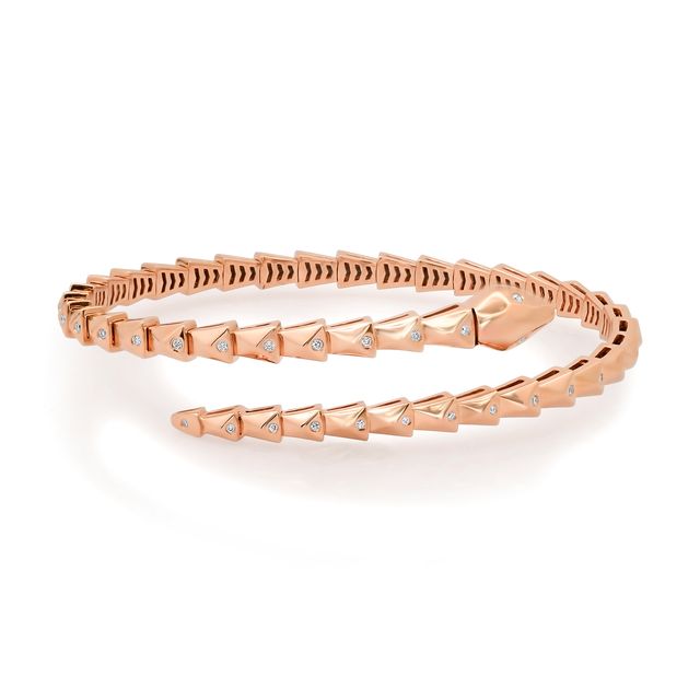 Slithering Segmented Diamond Snake Flex Bangle Bracelet