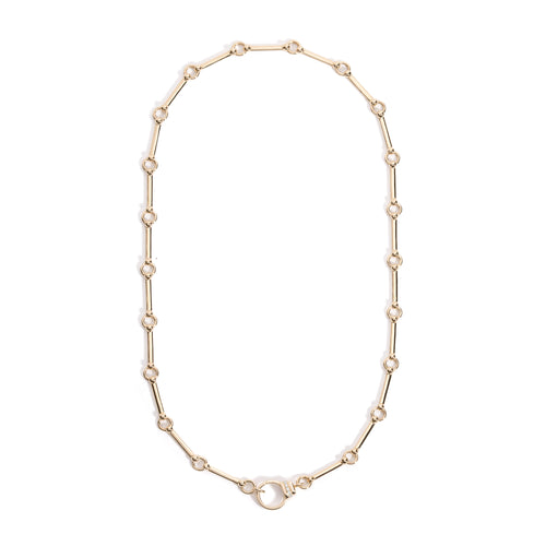 Pathway Link Chain Necklace with Diamond Clasp