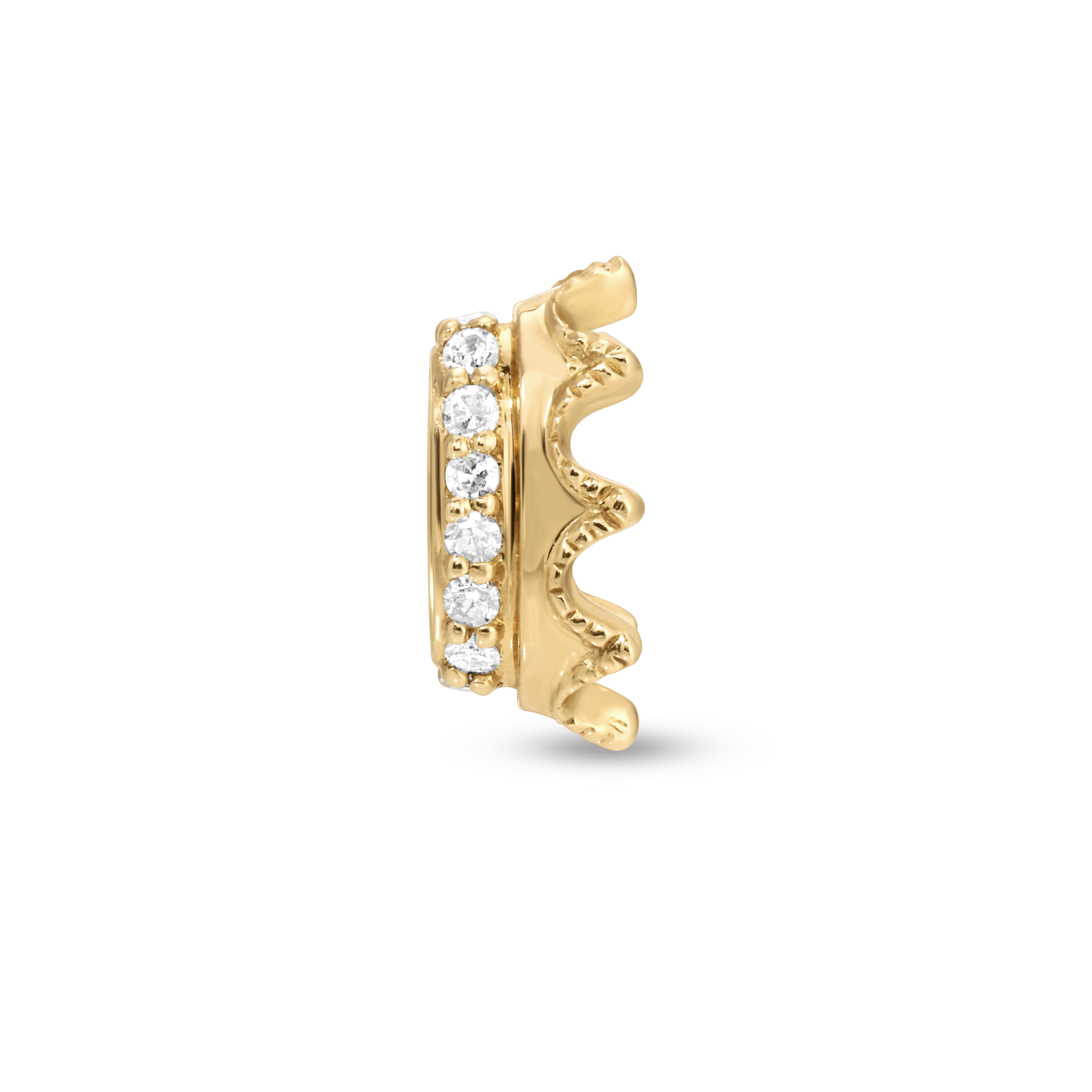Pavé Diamond Crown Mini Bead