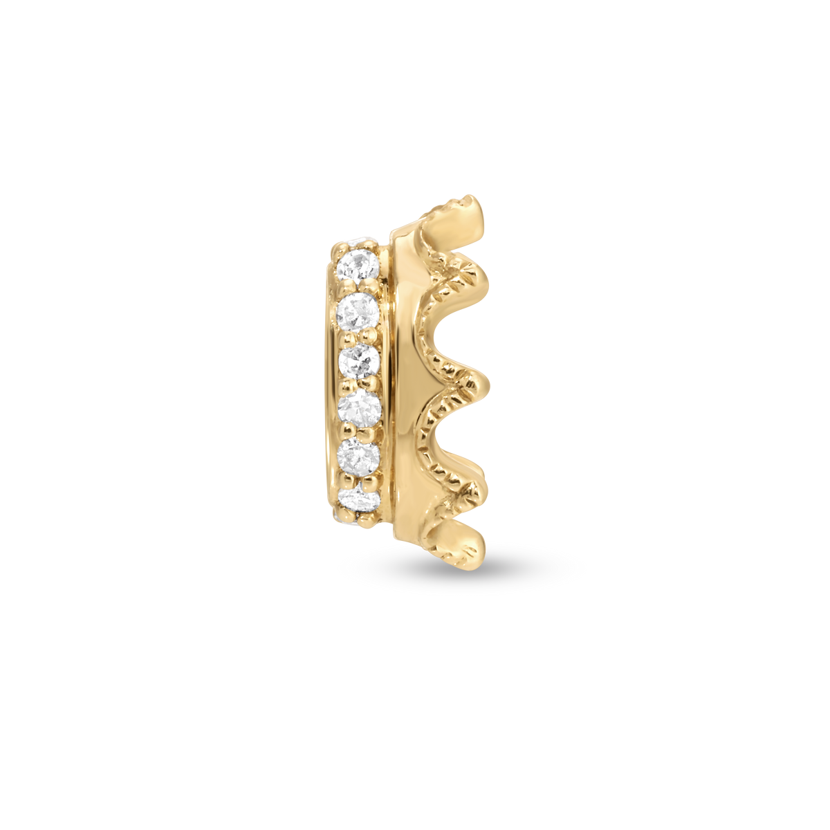 Pavé Diamond Crown Mini Bead