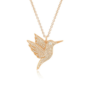 Pave Diamond Hummingbird Necklace