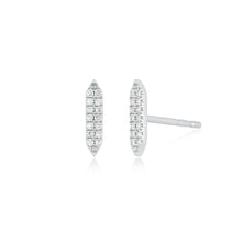 Pave Diamond On Point Stud Earrings