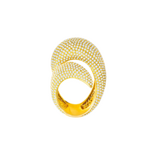 Pave Diamond Skin Swirl Ring