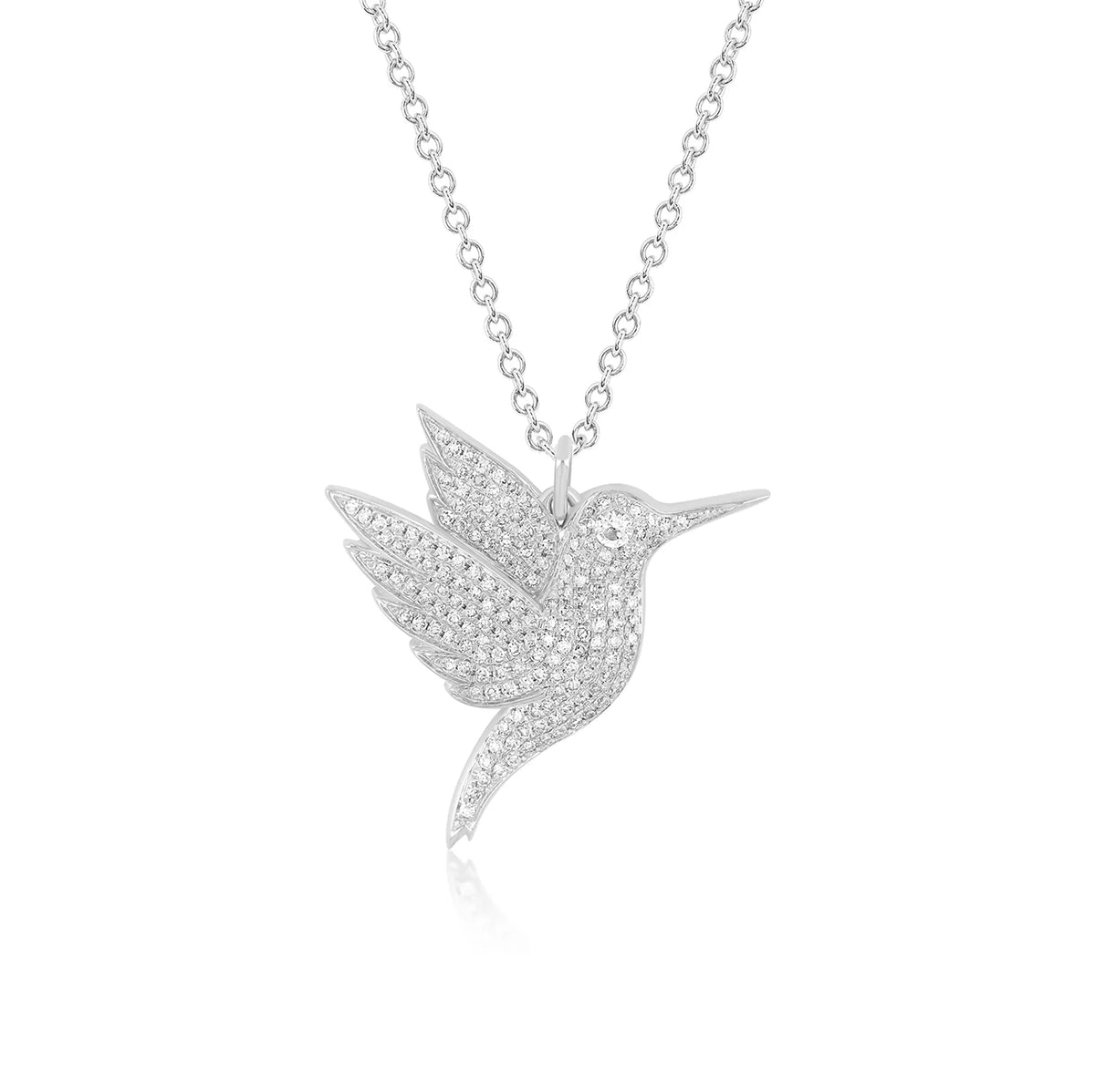 Pave Diamond Hummingbird Necklace