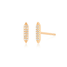 Pave Diamond On Point Stud Earrings