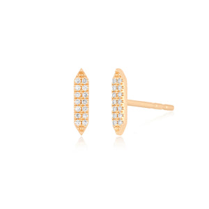 Pave Diamond On Point Stud Earrings