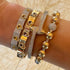 Pave Diamond & Gold Ball Bangle Bracelet