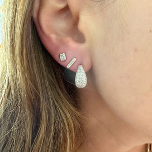 Pave Diamond On Point Stud Earrings