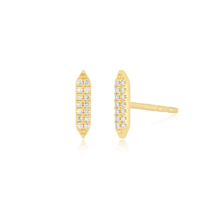 Pave Diamond On Point Stud Earrings