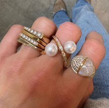  Pearl & Diamond Orbit Ring