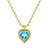 Cooper Ball Chain Gemstone Heart Necklace