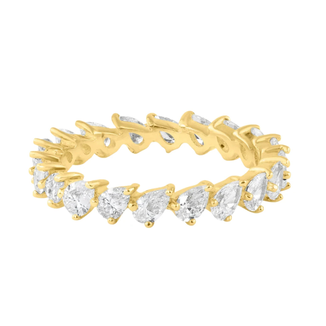 Perfect Pear Diamond Eternity Band Ring