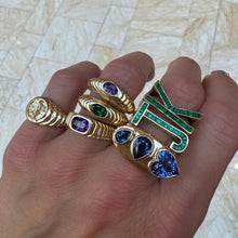 Petite Diamond & Fluted Gold Zodiac Medallion Ring