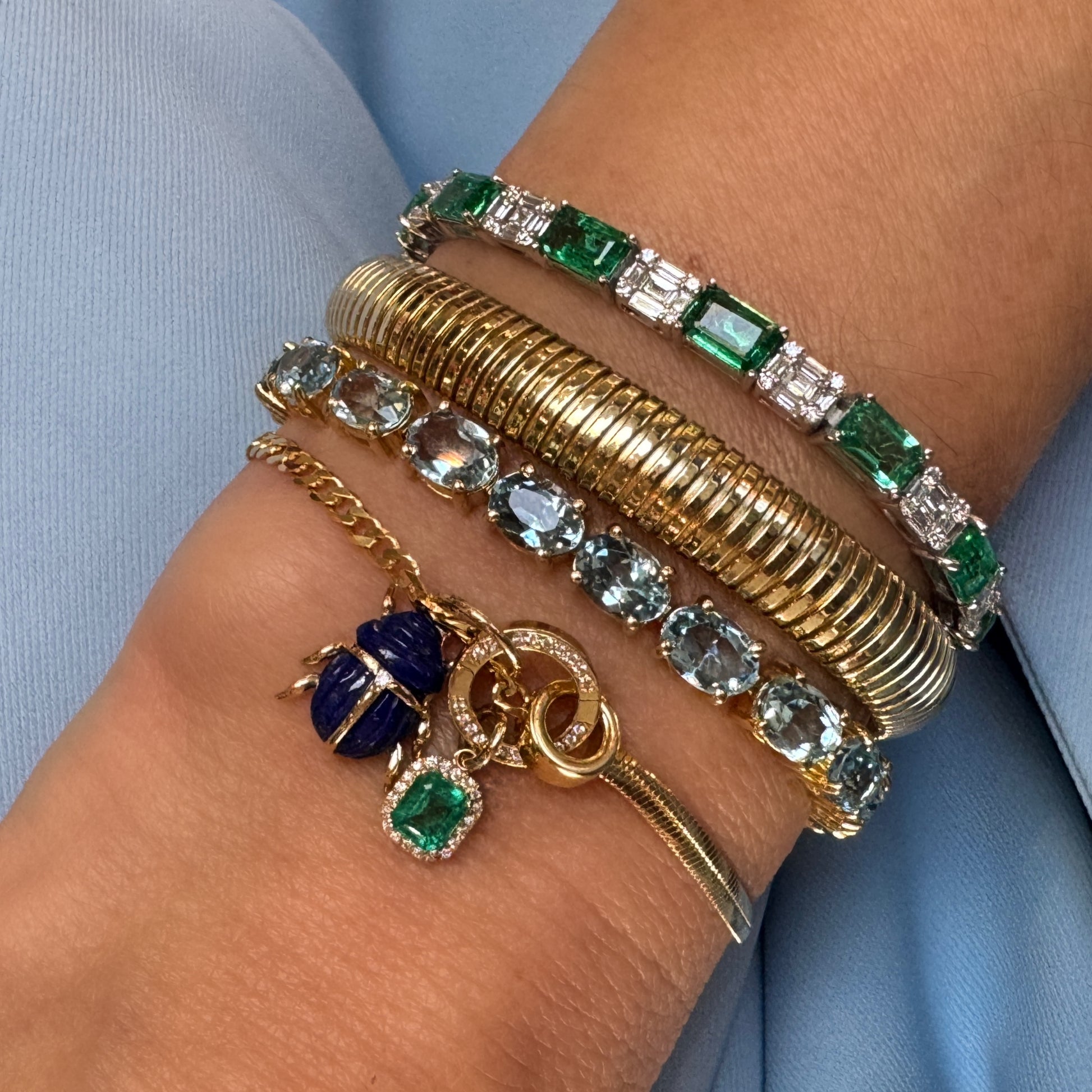 Petite Emerald Charm with Diamond Frame