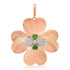 Jumbo Emerald & Diamond Fluted Clover Charm Pendant