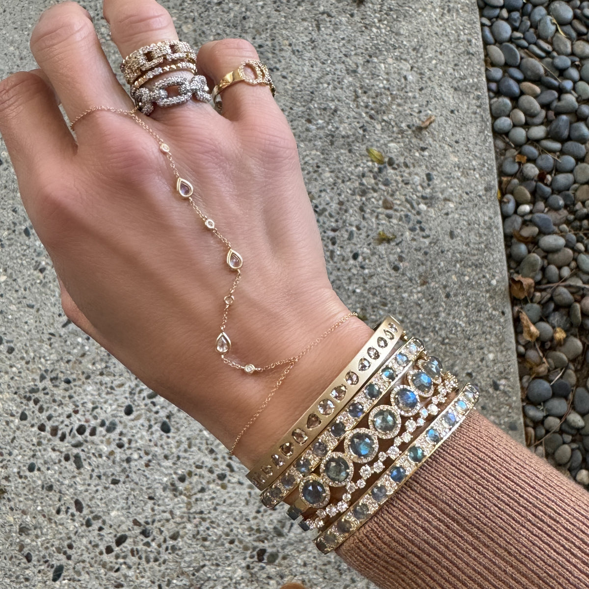 Illuminating Scattered Diamond Bangle Bracelet