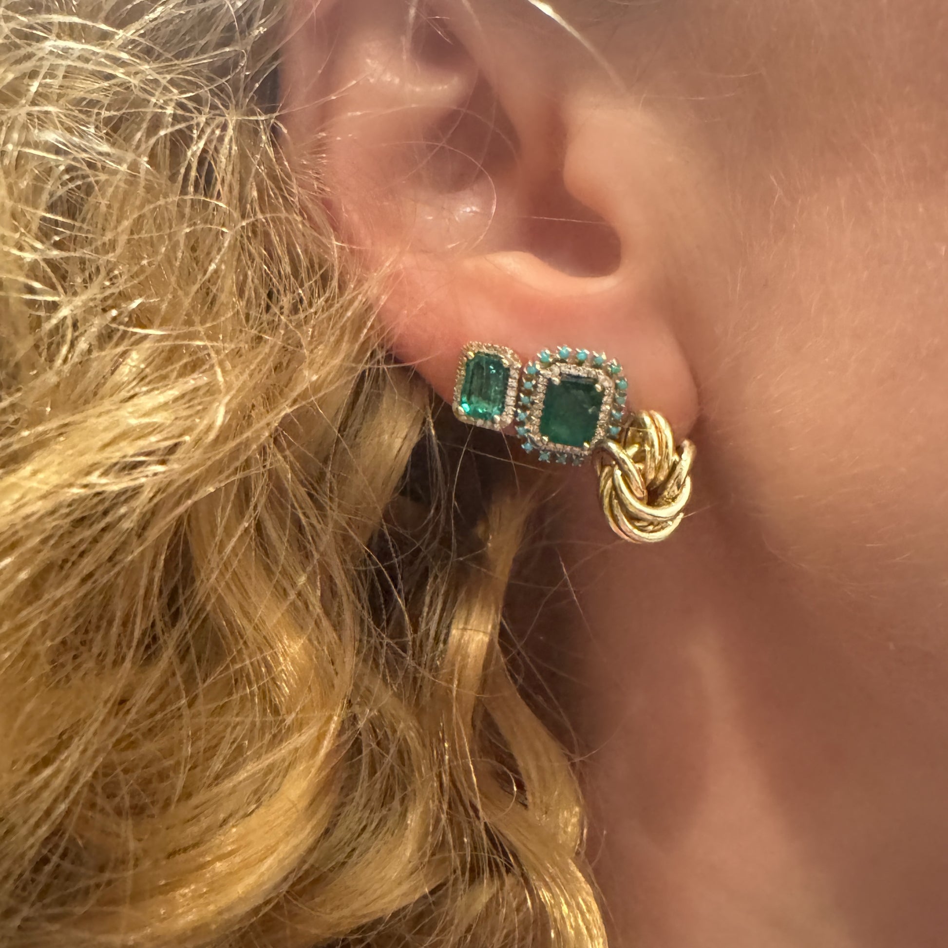 Gold Knot Stud Earrings