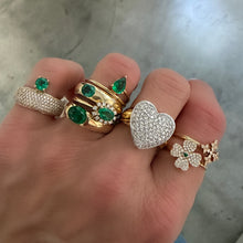 Ultra Puffy Pave Diamond Statement Heart Ring