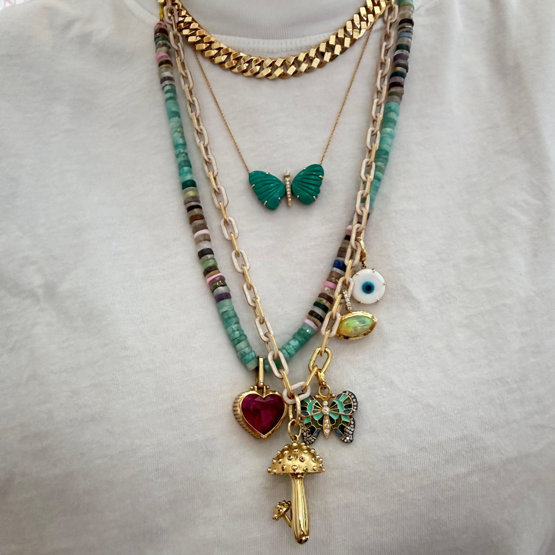 The Micro Minnie Enamel Chain Necklace