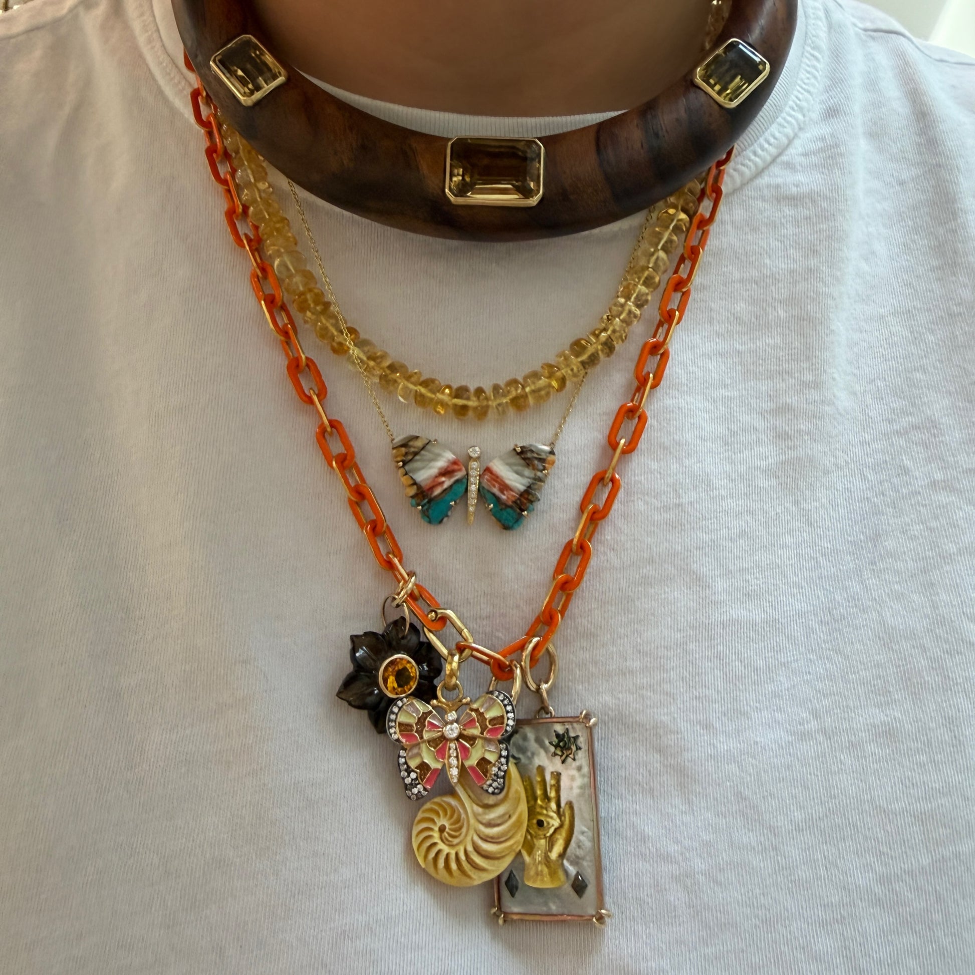 The Micro Minnie Enamel Chain Necklace