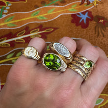 Four Coil Diamond or Peridot Serpent Ring