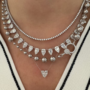 Pear Shaped Diamond Illusion Tennis Necklace