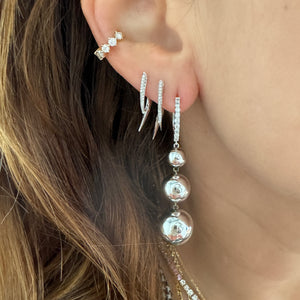 Piercing Criss Cross Diamond Spike Earrings