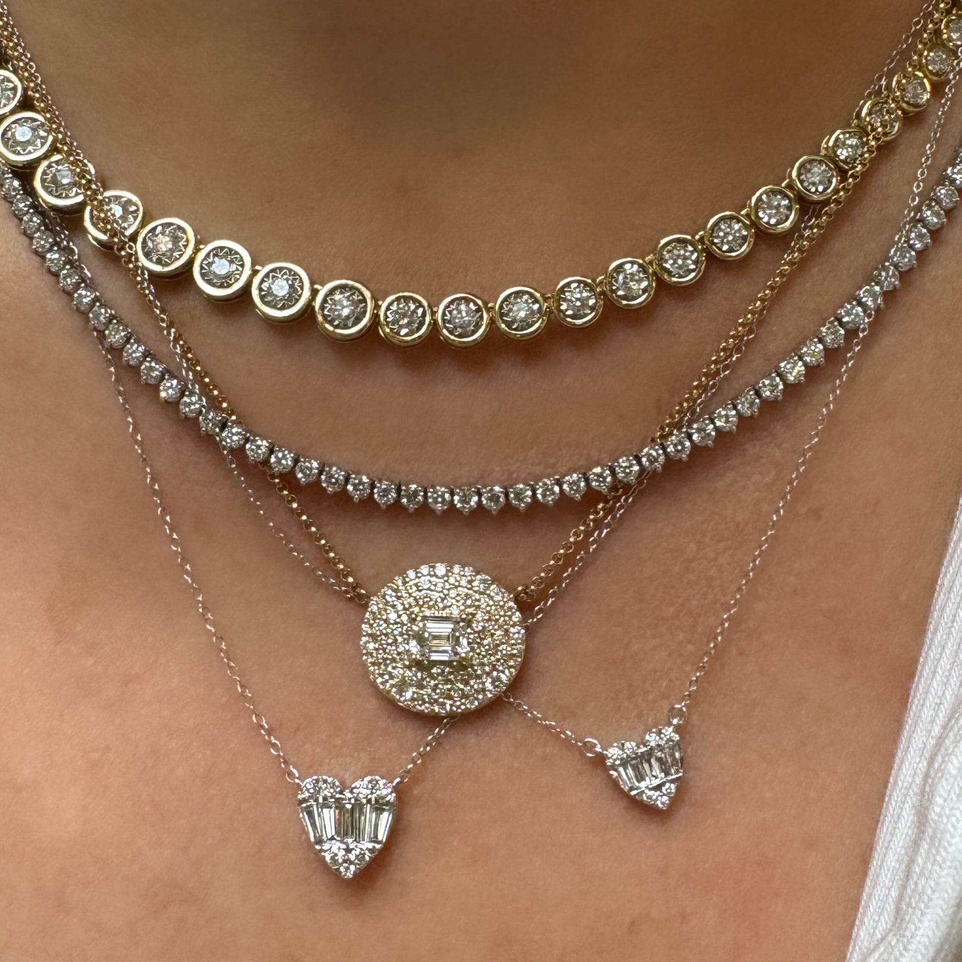 Mini Diamond Illusion Heart Necklace