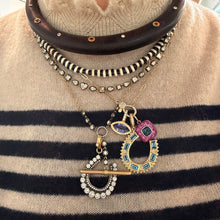 Zebra Enamel Black & White Striped Mini Bead Necklace