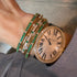 Gold Bangle Bracelet with Emerald or Marquise Diamonds