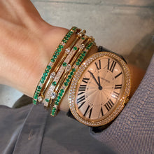 Gold Bangle Bracelet with Emerald or Marquise Diamonds