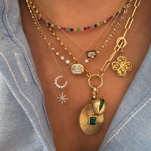 Diamond Crescent Moon & Star Dangle Necklace