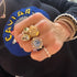 Reversible Gemstone & Enamel Compass Ring with Diamonds