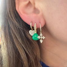 Gothic Diamond Cross Dangle Huggie Hoop Earrings