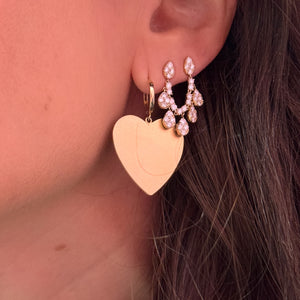 Double Pierce Diamond Teardrop Shaker Earrings