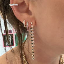 Bezel Set Diamond and Semi Precious Front Back Earrings