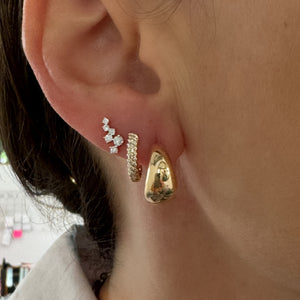 Diamond Twist Huggie Earrings