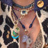 Disco Citrine Charm with Blue Topaz