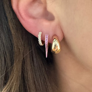 Diamond Twist Huggie Earrings