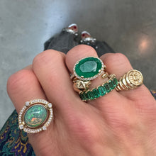 Reversible Gemstone & Enamel Compass Ring with Diamonds