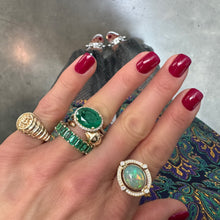 Reversible Gemstone & Enamel Compass Ring with Diamonds