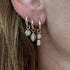 Gold Frame Marquise Diamond Huggie Hoop Earrings