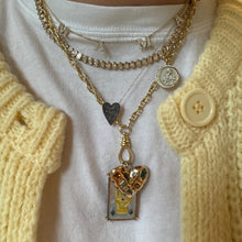 Gold & Scattered Gemstone Chunky Heart Charm