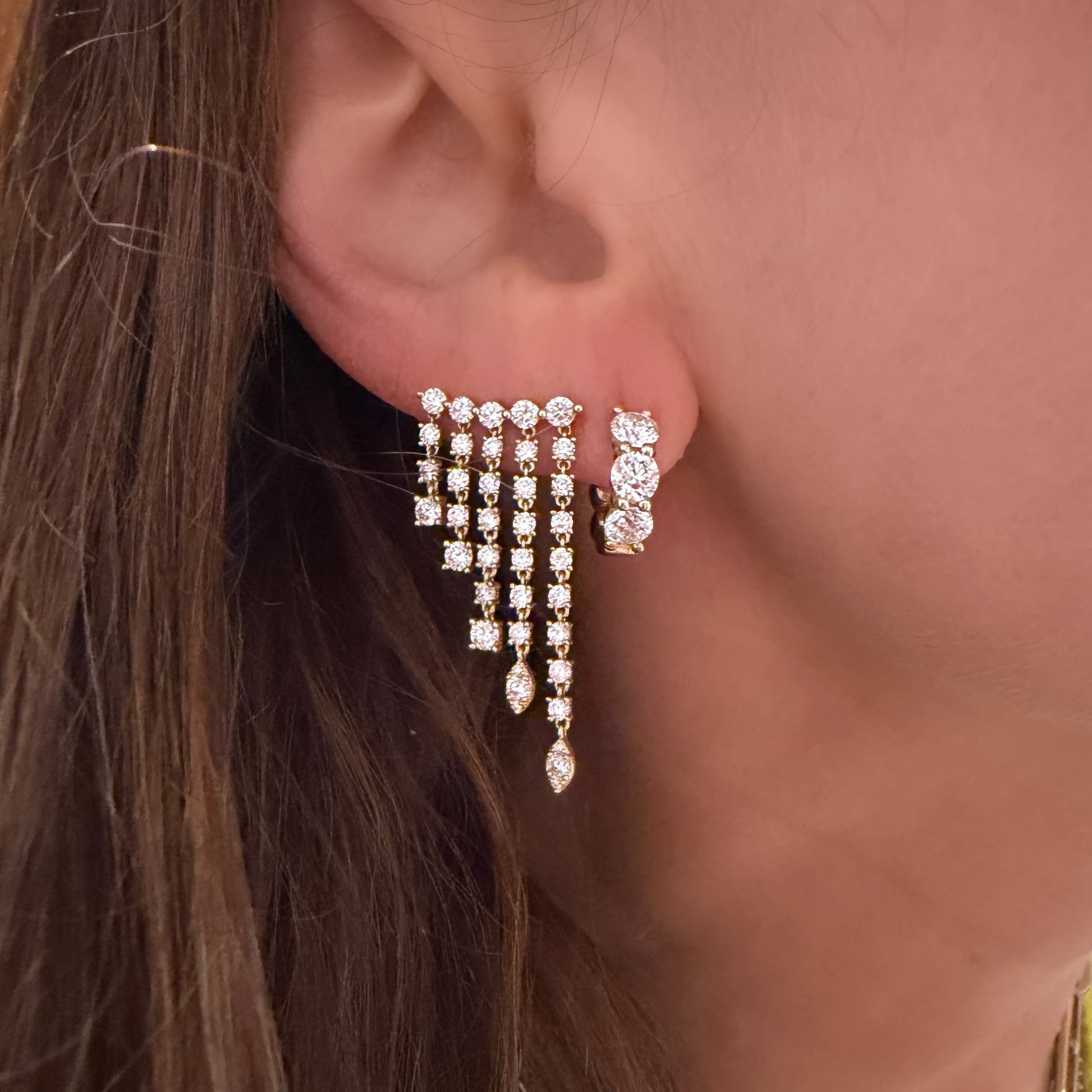 Major Chubby Diamond Rounds Huggie Hoop Earrings