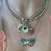 Rhodochrosite Heart with Grey Spinel on Oval Link Chain