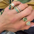 One of a Kind Double Snake Ring with Round Tourmaline