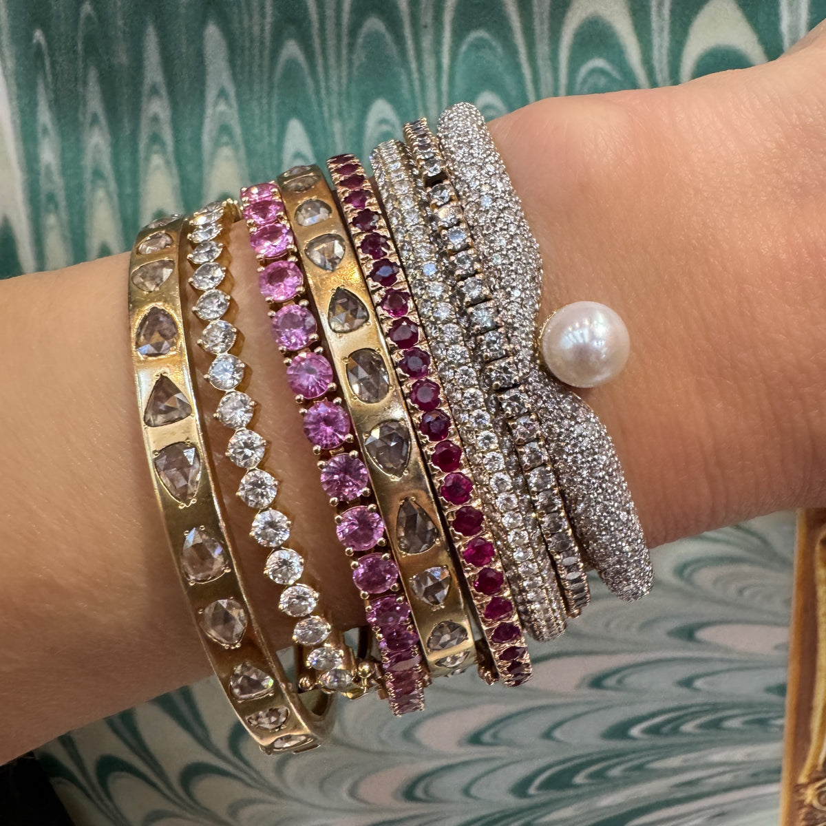 Rosecut Diamond Bangle Bracelet