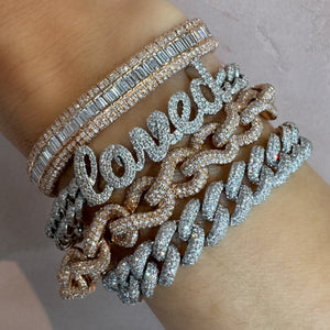 Diamond Pave Infinity Link Bracelet