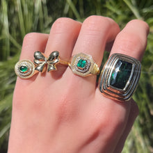 One of a Kind Bezel Set Green Tourmaline Statement Ring