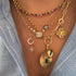 Bezel Set Citrine or Peridot Heart Clover Charm
